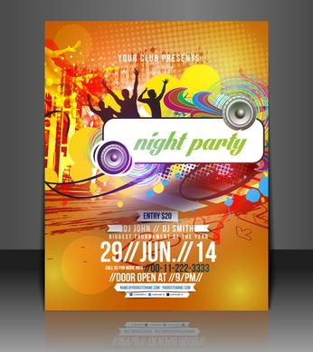 abstract summer party flyers design vector