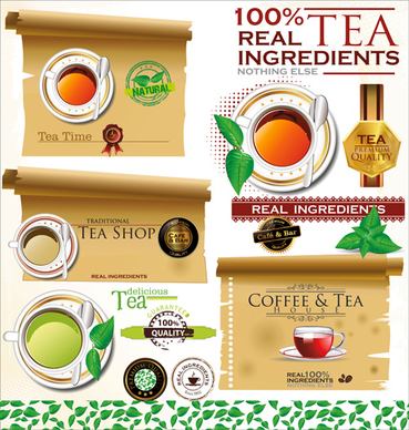 tea time design elements vector