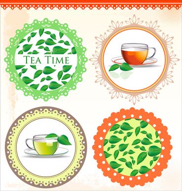 tea time design elements vector