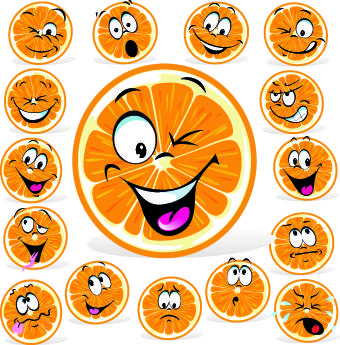 funny cartoon food expression vector