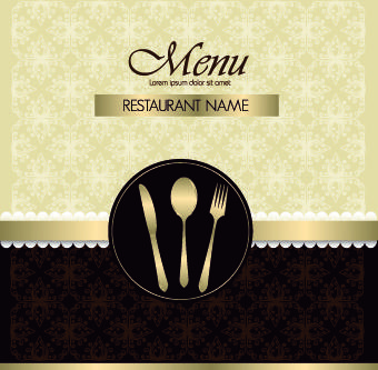 restaurant menu cover design set