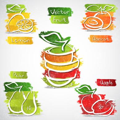 fruits abstract design vector