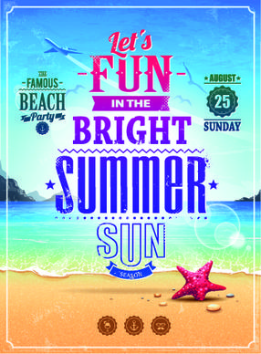 excellent summer party flyer design elements