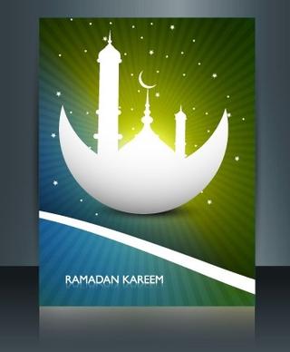 ramadan kareem flyer cover vector