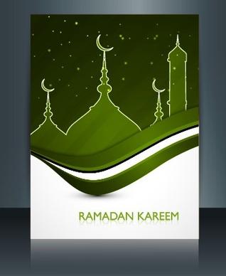 ramadan kareem flyer cover vector