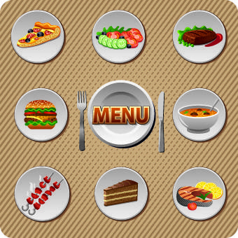 various food and drink design vector