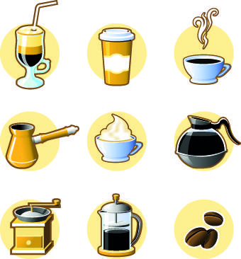 drinks food vector set