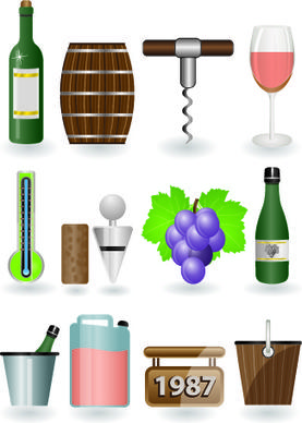 drinks food vector set