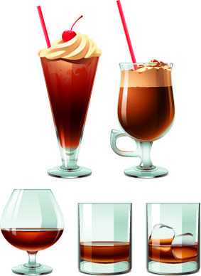 drinks food vector set