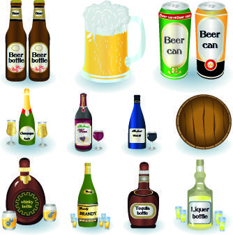 drinks food vector set