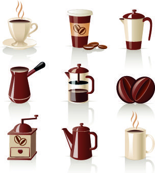 drinks food vector set