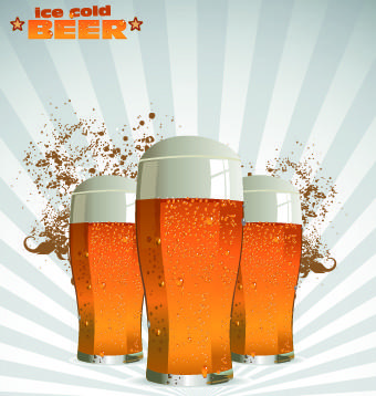 creative beer poster design vector