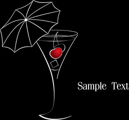 delicate martini glass vector