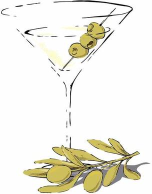 delicate martini glass vector