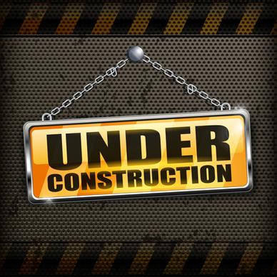 under construction design elements vector