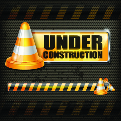 under construction design elements vector