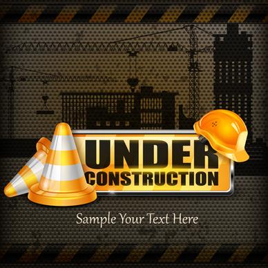 under construction design elements vector