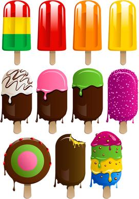 different colored ice cream vector