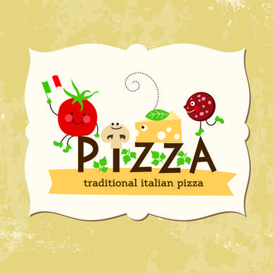 creative pizza design elements vector