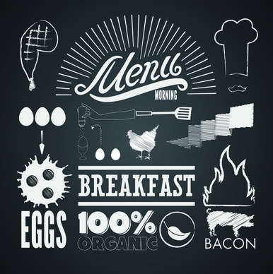 black style menu vector