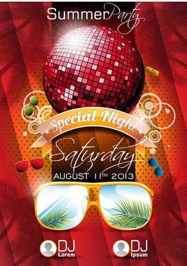 summer party design elements vector