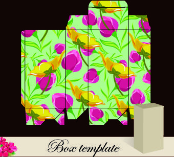 floral box template vector