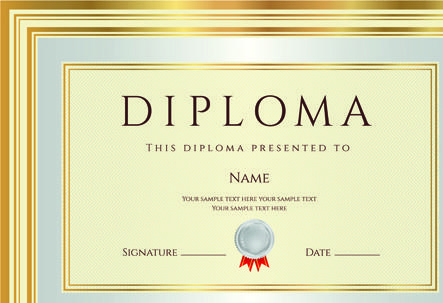 gold diploma cover template