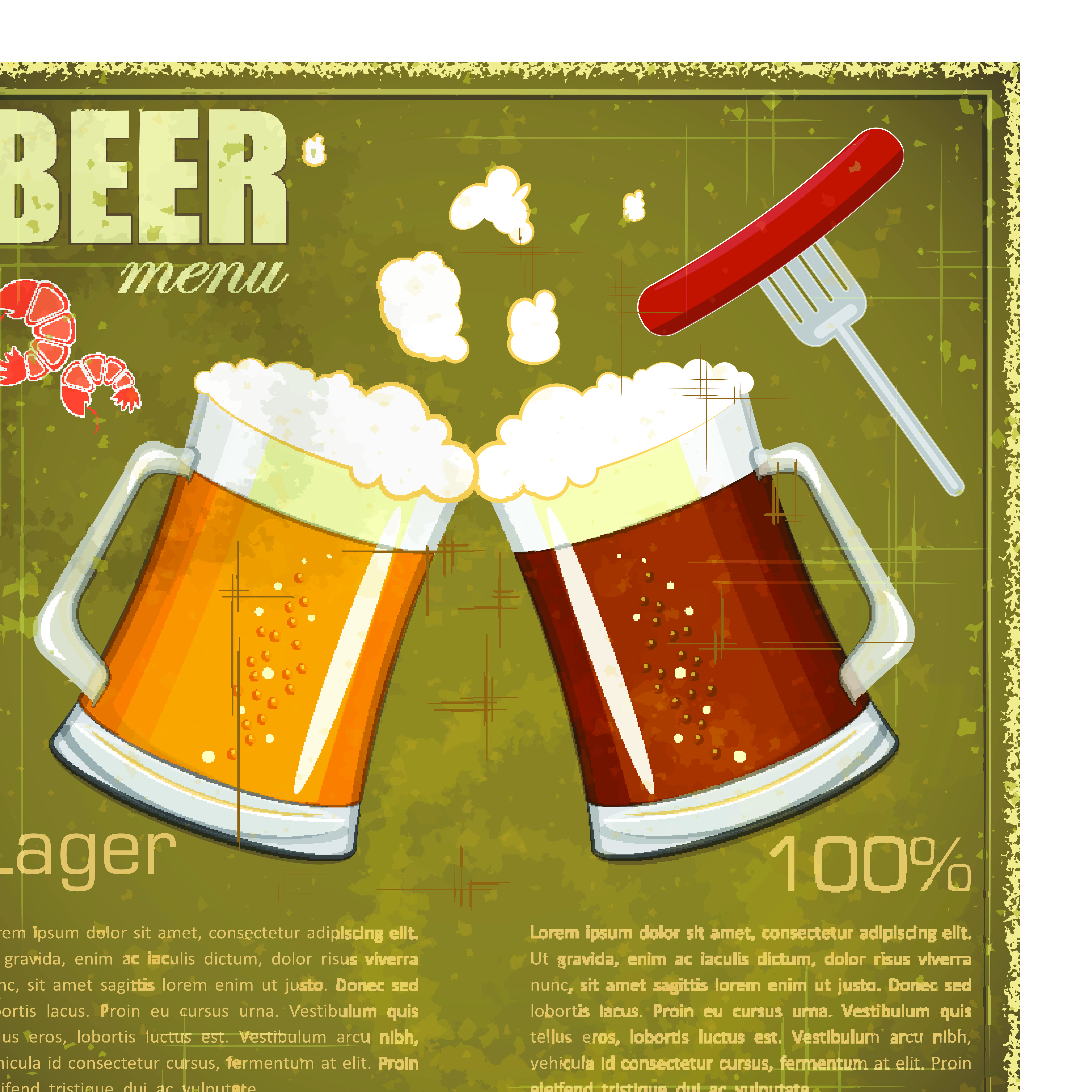 retro beer design vector