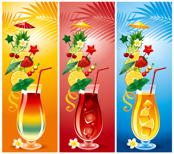 summer drinks beverage vector