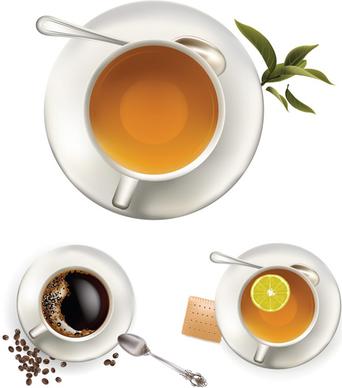 leisure coffee and tea vector