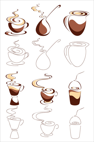 abstract coffee graphics design elements