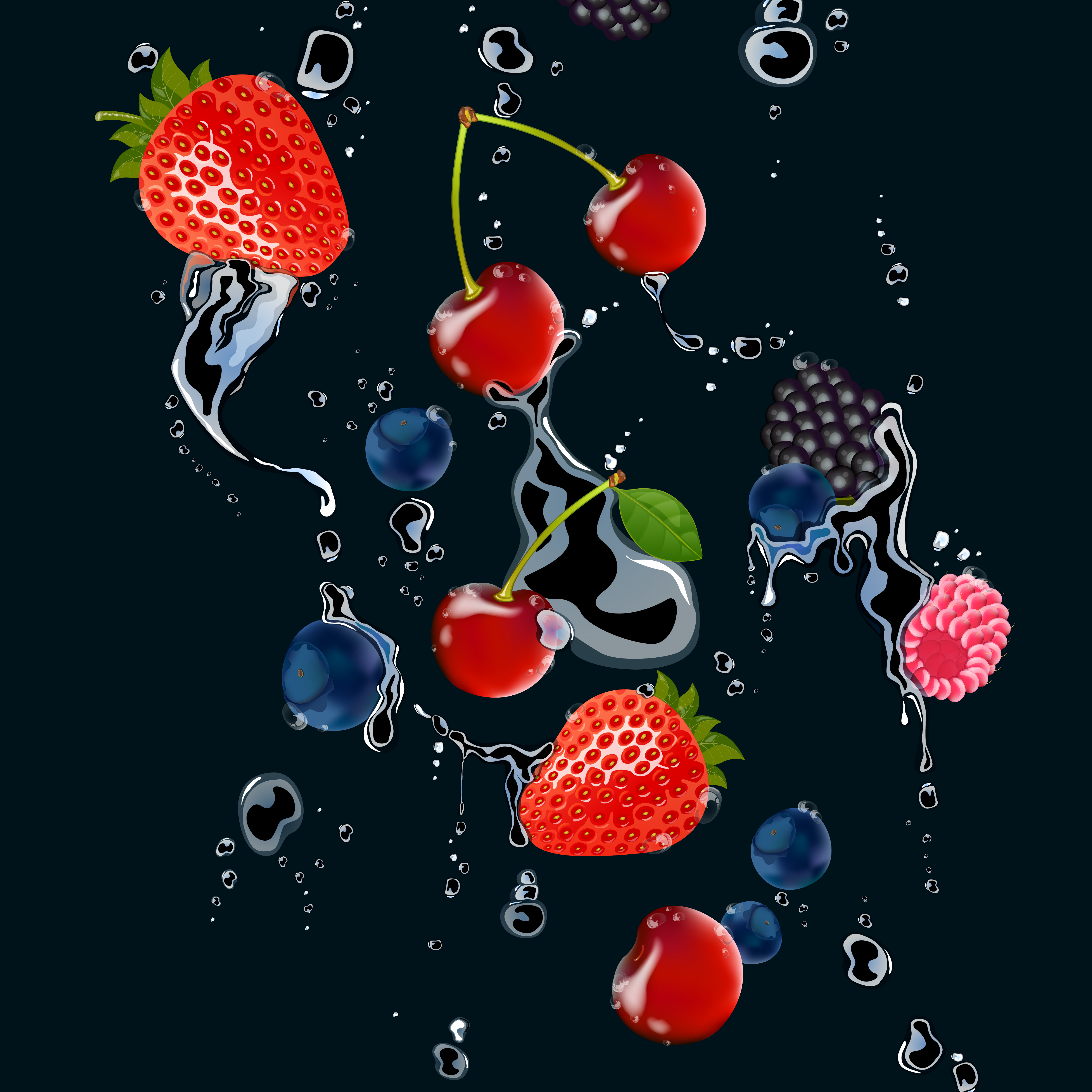 fresh fruits vector