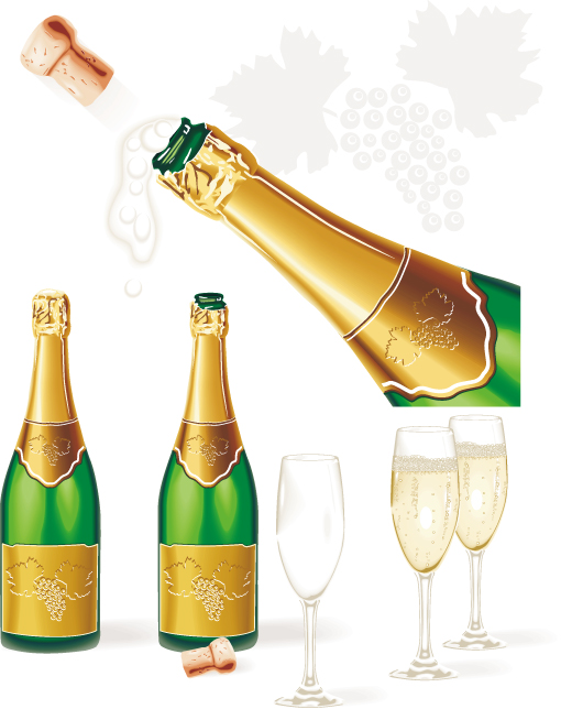 wine champagne vector