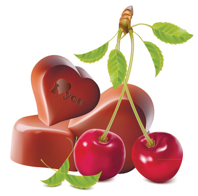 cherry and chocolate design vector