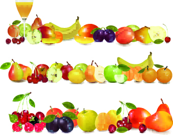 realistic fruit vector illustration set