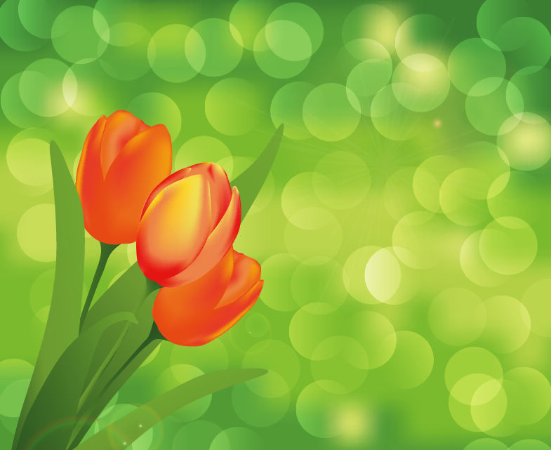 flower with green art background vector graphic art