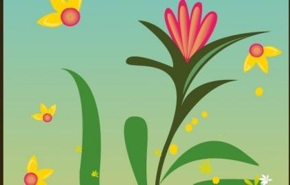 cute cartoon floral vector