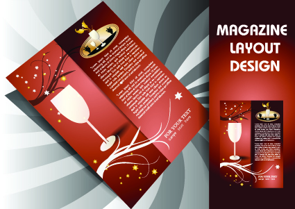 magazine pages and cover layout design vector