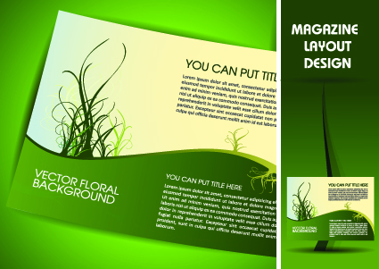 magazine pages and cover layout design vector