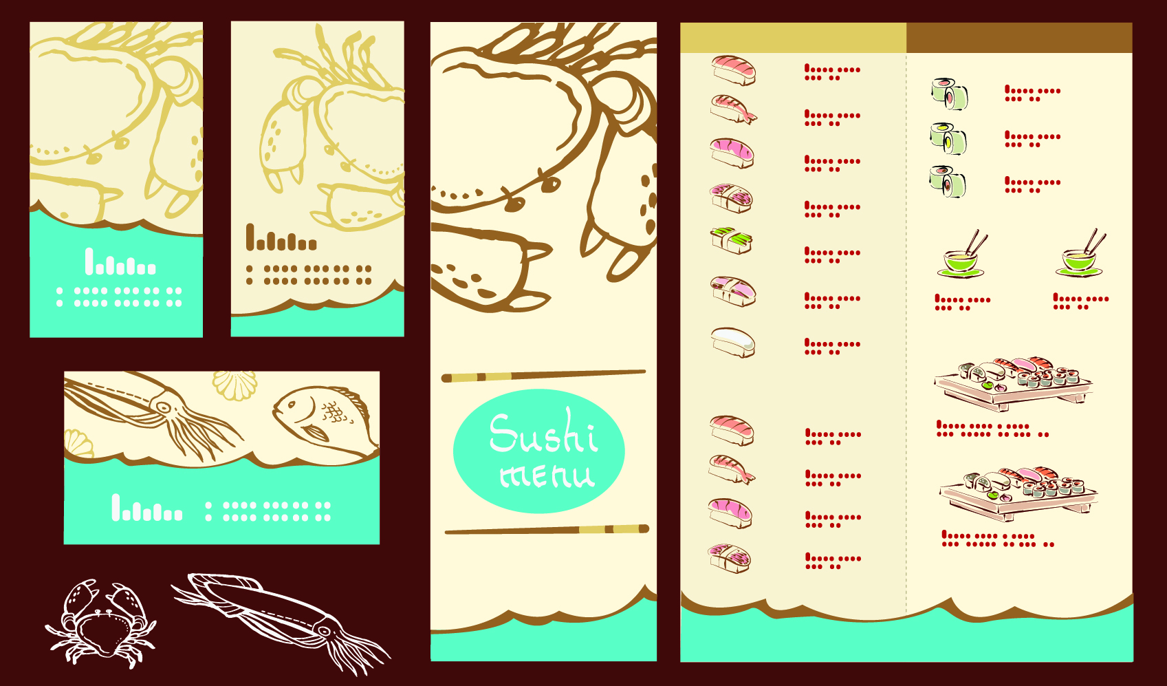 vector japan sushi menu templates