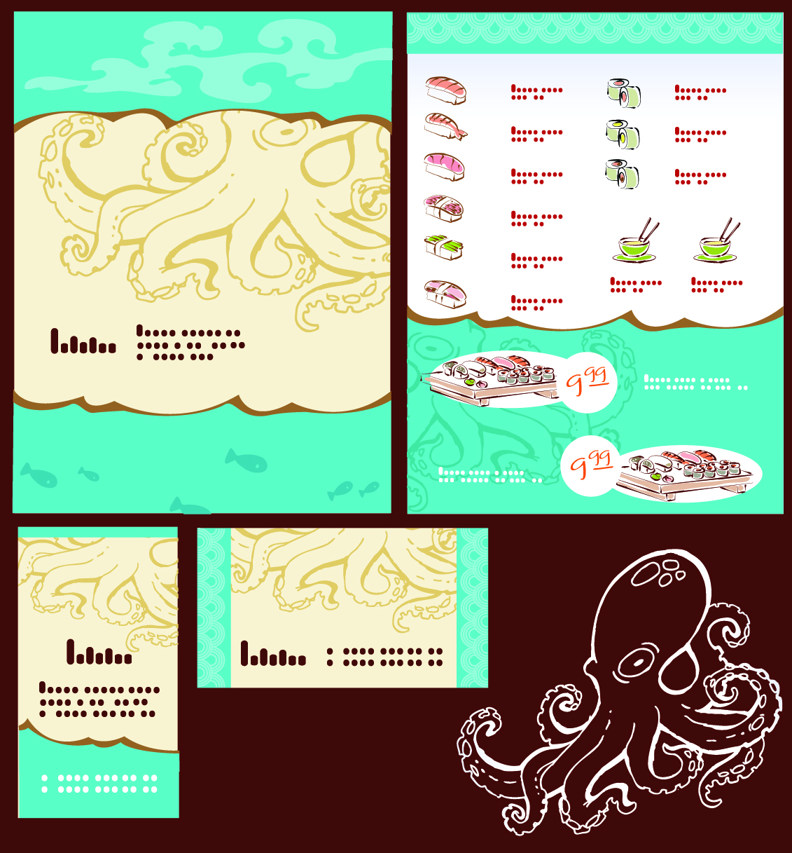 vector japan sushi menu templates