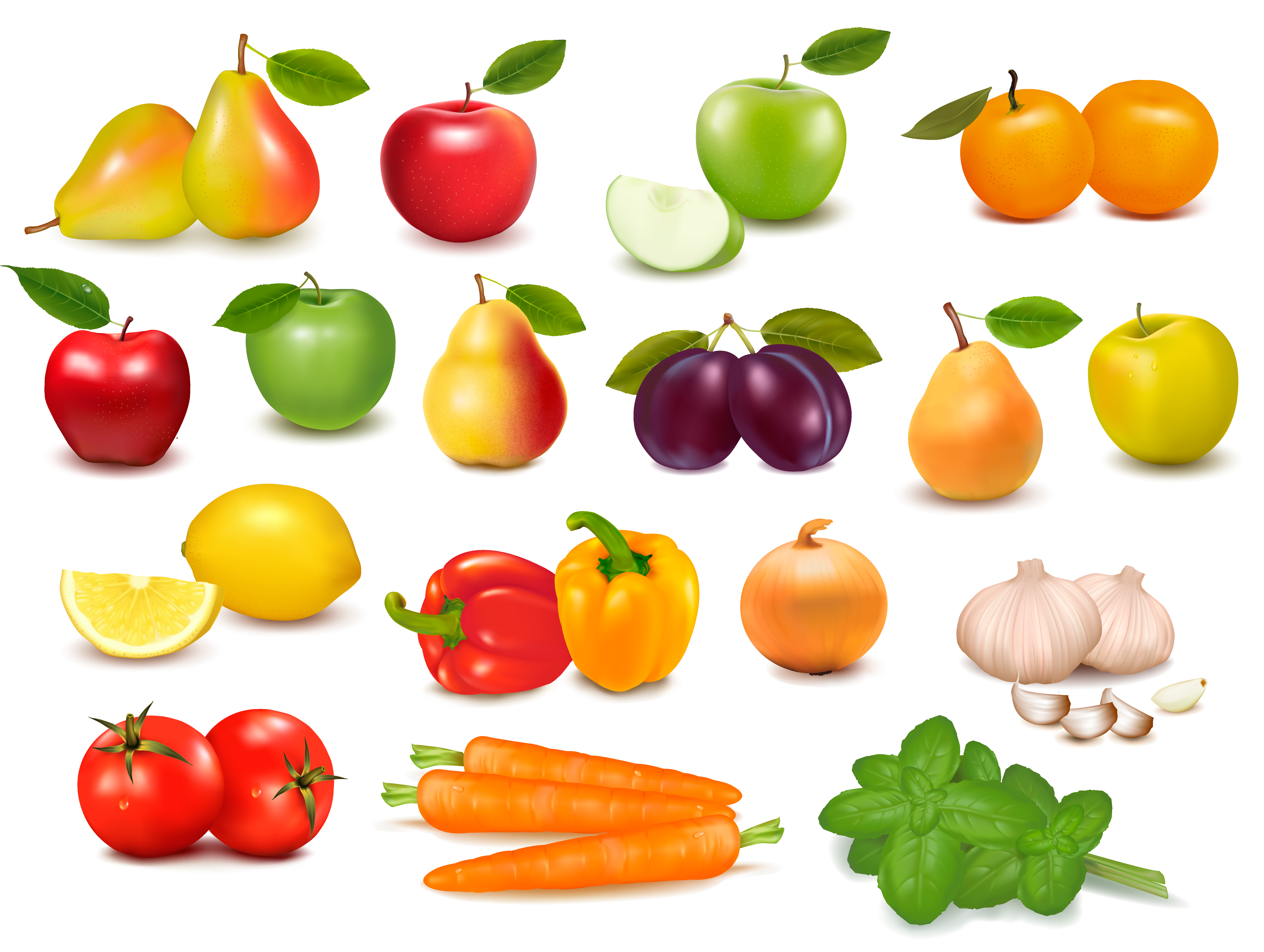 vegetables and fruit design elements vector