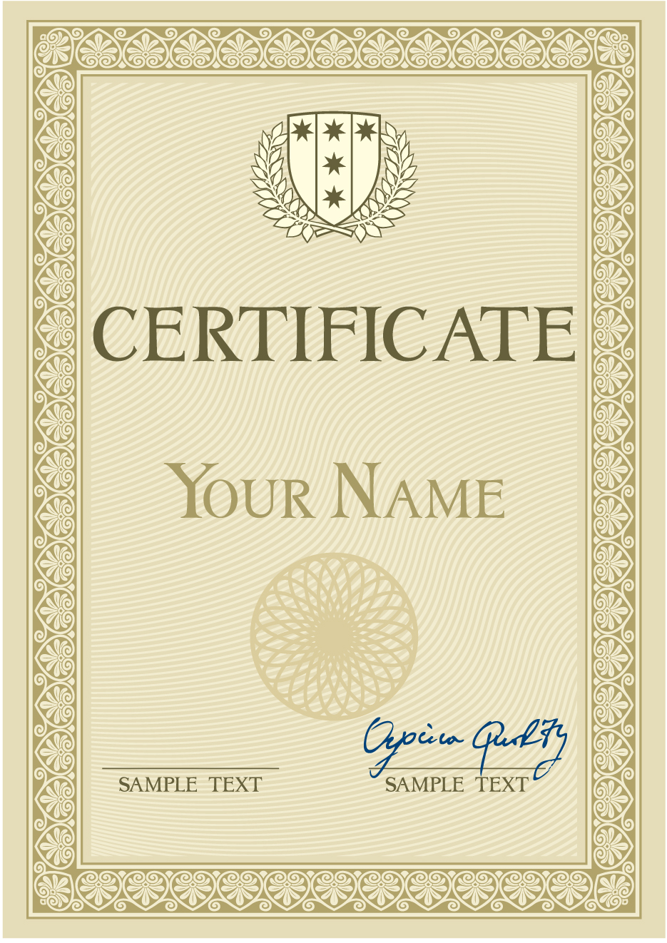 commonly certificate cover vector template