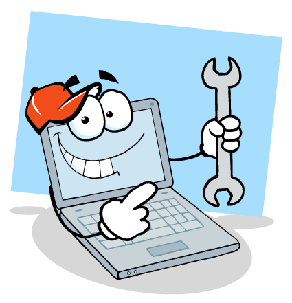 funny computer repair service elements vector