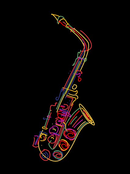 color lines musical instruments vector