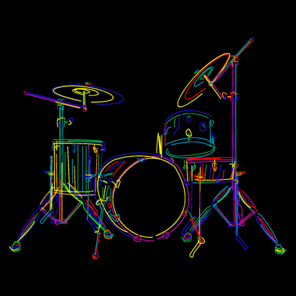 color lines musical instruments vector