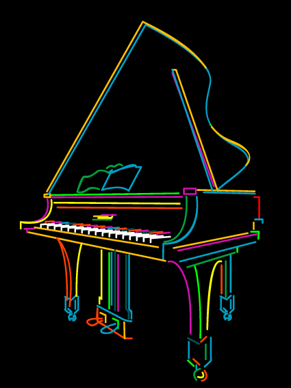 color lines musical instruments vector