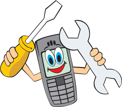 funny computer repair service elements vector