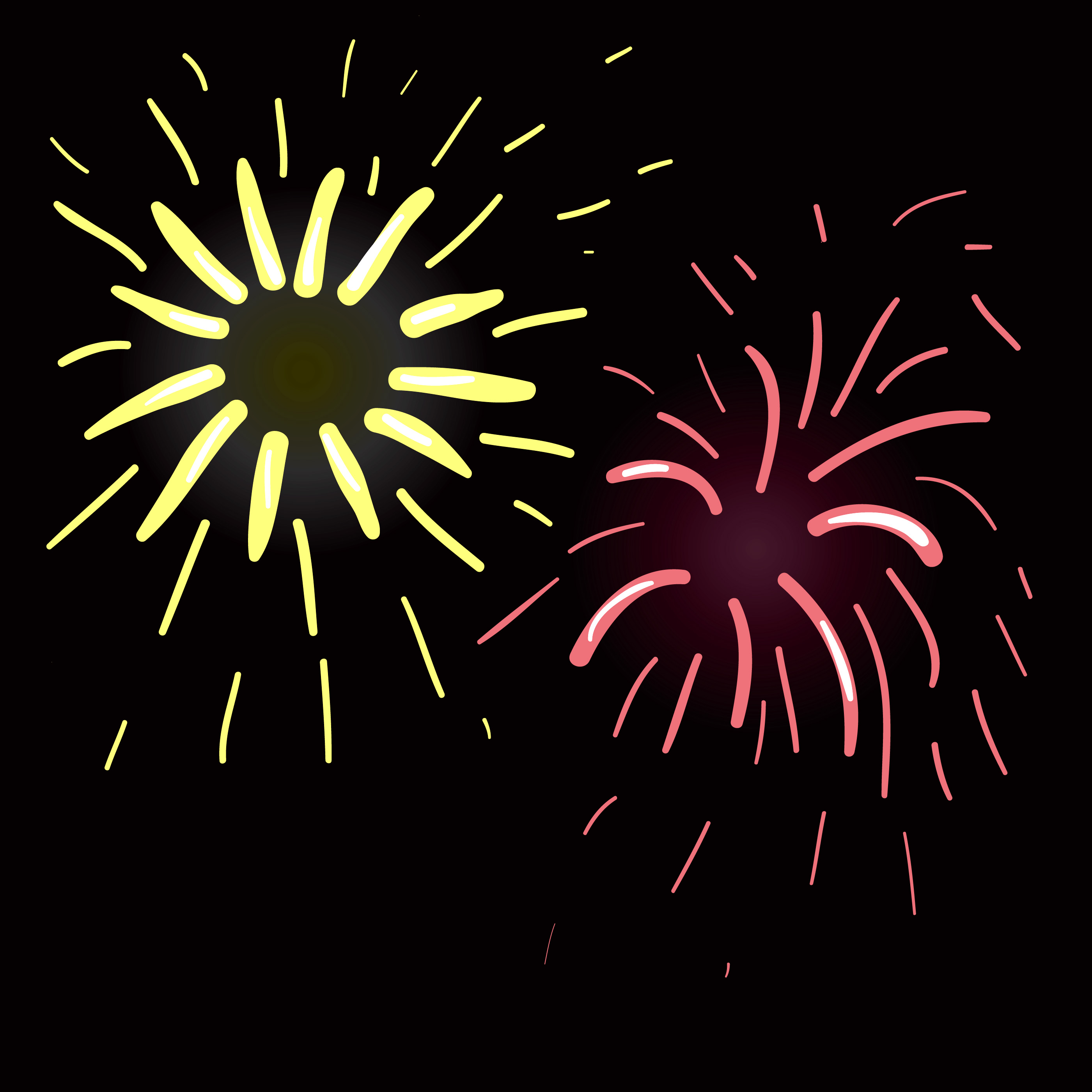 set of holiday fireworks design vector