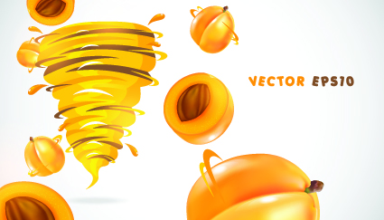 fruit with juice vector set